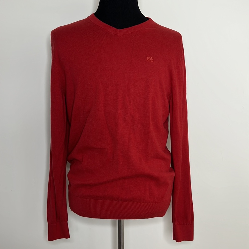 SOUTHERN TIDE Men’s Red V-Neck Cotton Sweater L